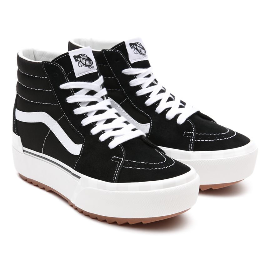 Vans Suede Canvas Sk8-Hi Stacked Dam Svarta/Vita - Vans Classics Online (QABFX5648)